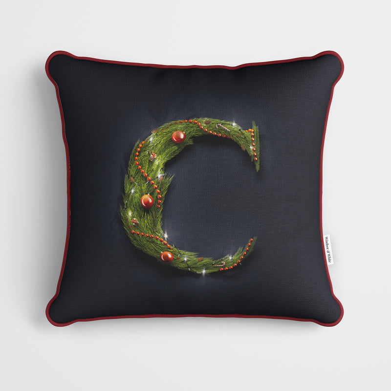 Christmas Garland Letter (C) Cushion