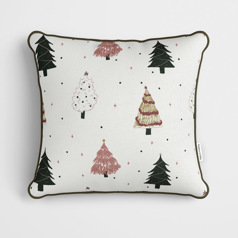 Christmas Trees Pink and Green Cushion