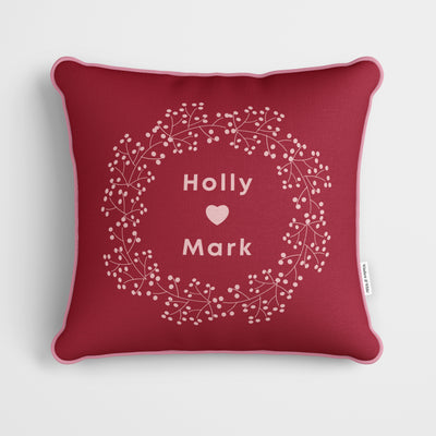 Personalised Ditsy Heart Red Cushion