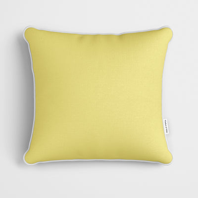 Plain Lemon Yellow Cushion - Handmade Homeware, Made in Britain - Windsor and White