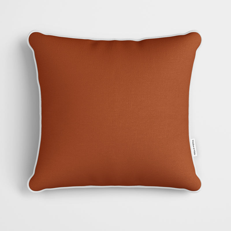 Plain Copper Orange Cushion - Handmade Homeware, Made in Britain - Windsor and White