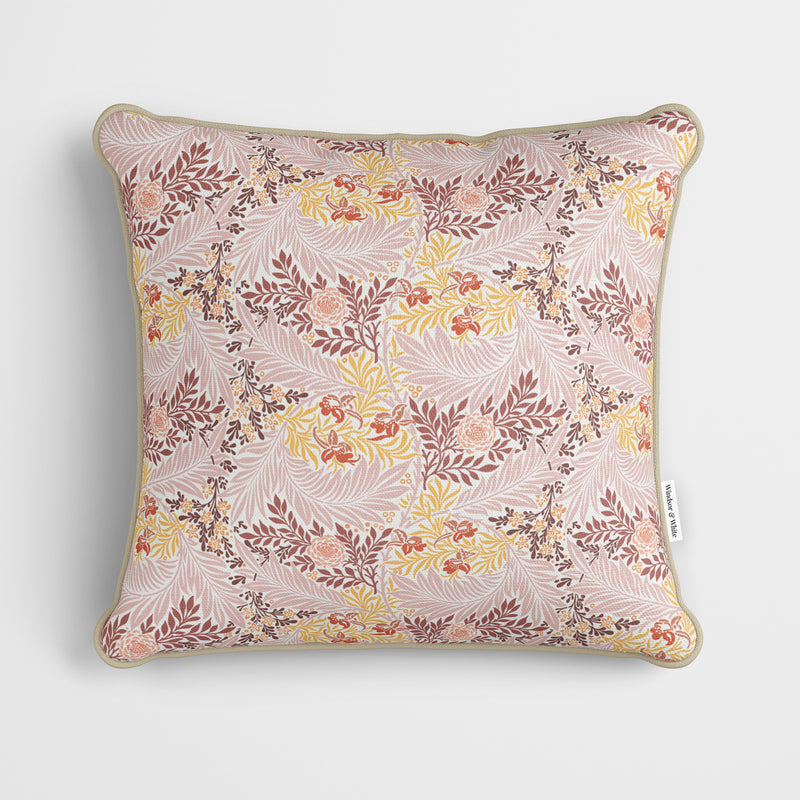 William Morris Larkspur Pink Multi Cushion - Handmade Homeware, Made in Britain - Windsor and White