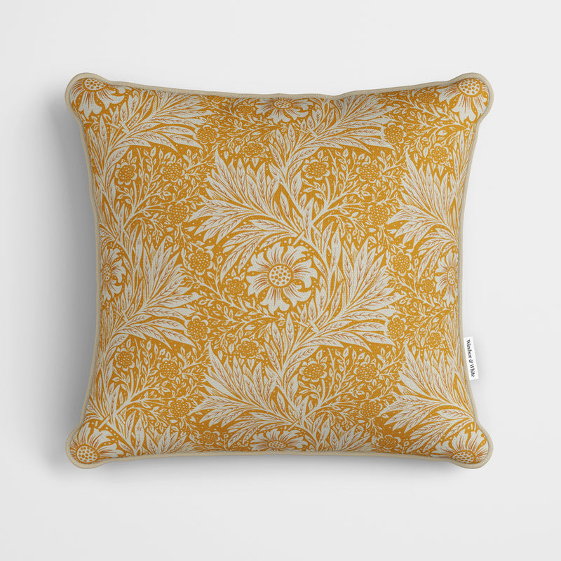 William Morris Marigold in Saffron Cushion - Handmade Homeware, Made in Britain - Windsor and White