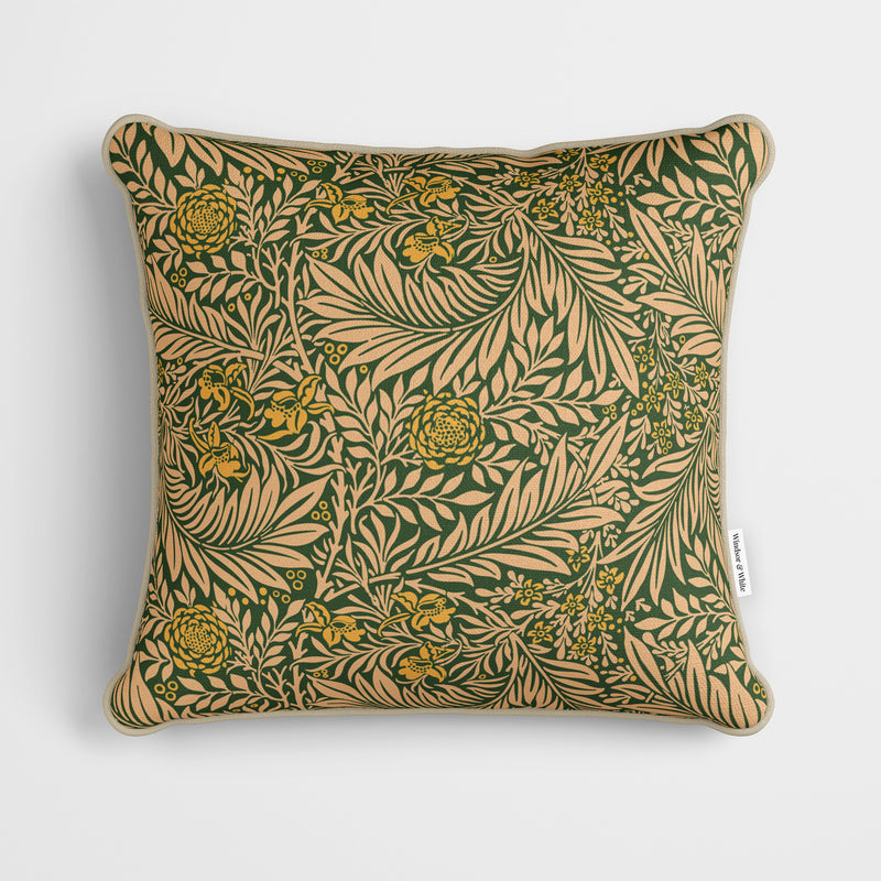 William Morris Vintage Larkspur Green Cushion - Handmade Homeware, Made in Britain - Windsor and White