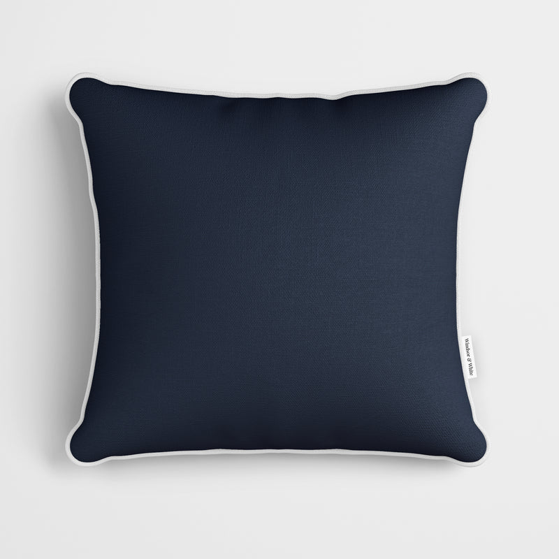 Plain Navy Blue Cushion - Handmade Homeware, Made in Britain - Windsor and White