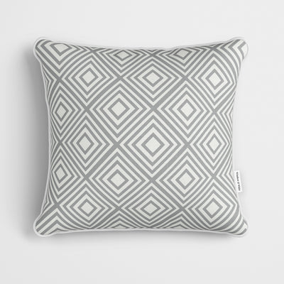 Diamond Pattern Dove Grey Cushion - Handmade Homeware, Made in Britain - Windsor and White
