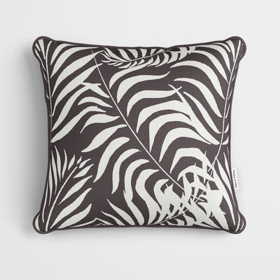 Palm Leaves Clay Grey Cushion - Handmade Homeware, Made in Britain - Windsor and White