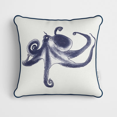 Blue Octopus Cushion - Handmade Homeware, Made in Britain - Windsor and White