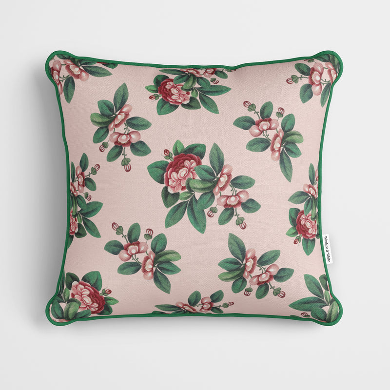 Japanese Blossom Pink Cushion - Handmade Homeware, Made in Britain - Windsor and White
