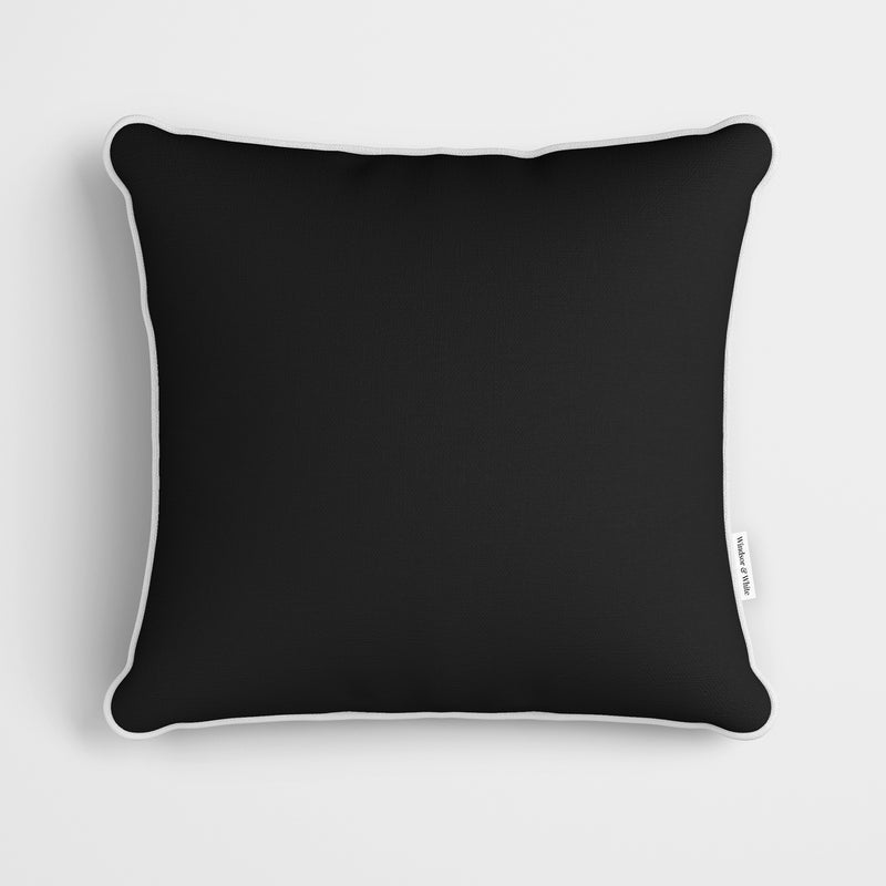 Plain Black Cushion - Handmade Homeware, Made in Britain - Windsor and White