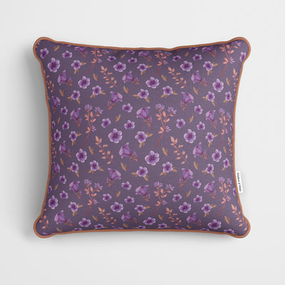 Purple Ditsy Floral Cushion - Handmade Homeware, Made in Britain - Windsor and White