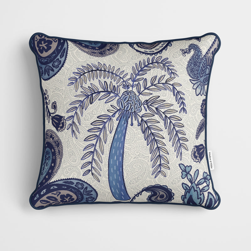 Paisley Palm Tree Cushion - Handmade Homeware, Made in Britain - Windsor and White