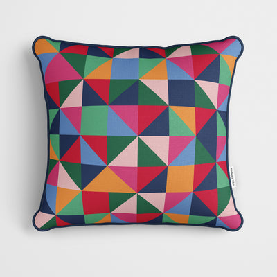 Colourful Geometric Tile Cushion - Handmade Homeware, Made in Britain - Windsor and White