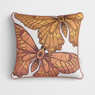 Yellow Butterflies Cushion - Handmade Homeware, Made in Britain - Windsor and White