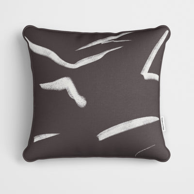 Grey Art Strokes Cushion - Handmade Homeware, Made in Britain - Windsor and White