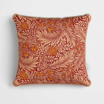 William Morris Vintage Larkspur Red Cushion - Handmade Homeware, Made in Britain - Windsor and White