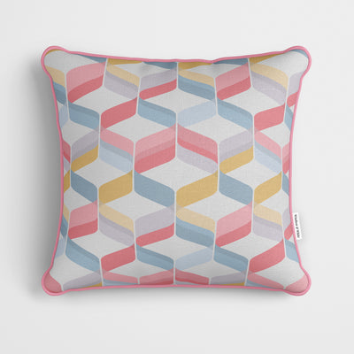 Colourful Retro Geometric Cushion - Handmade Homeware, Made in Britain - Windsor and White