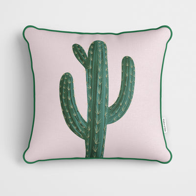 Cactus Print Pink Cushion - Handmade Homeware, Made in Britain - Windsor and White