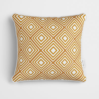 Diamond Pattern Yellow Cushion - Handmade Homeware, Made in Britain - Windsor and White