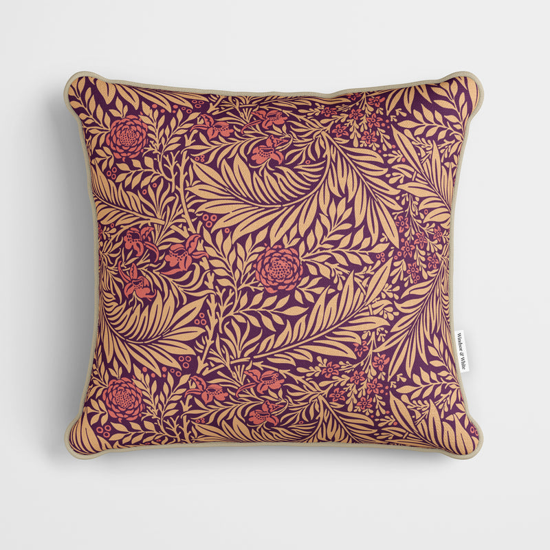 William Morris Vintage Larkspur Purple Cushion - Handmade Homeware, Made in Britain - Windsor and White
