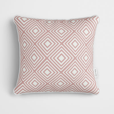 Diamond Pattern Dusky Pink Cushion - Handmade Homeware, Made in Britain - Windsor and White