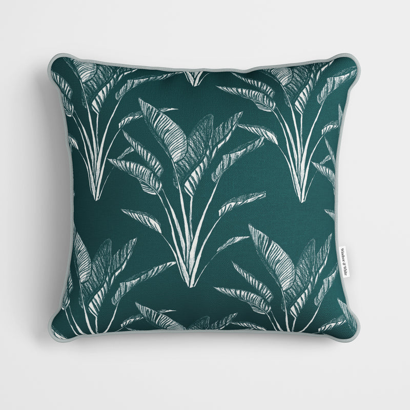 Evergreen Plant Pattern Cushion - Handmade Homeware, Made in Britain - Windsor and White