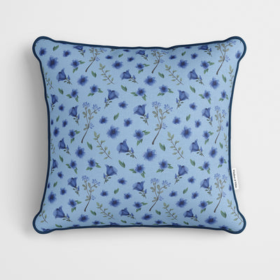 Light Blue Ditsy Floral Cushion - Handmade Homeware, Made in Britain - Windsor and White