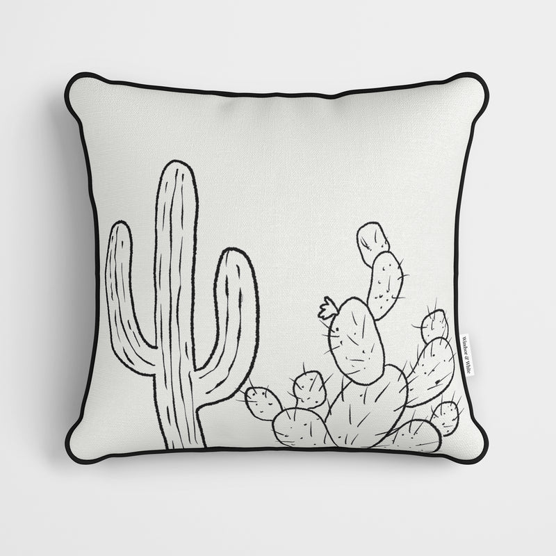 Cactus Outlines Cushion - Handmade Homeware, Made in Britain - Windsor and White