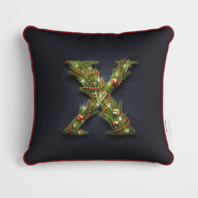 Christmas Garland Letter (X) Cushion