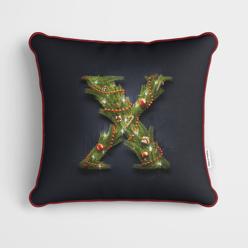 Christmas Garland Letter (X) Cushion