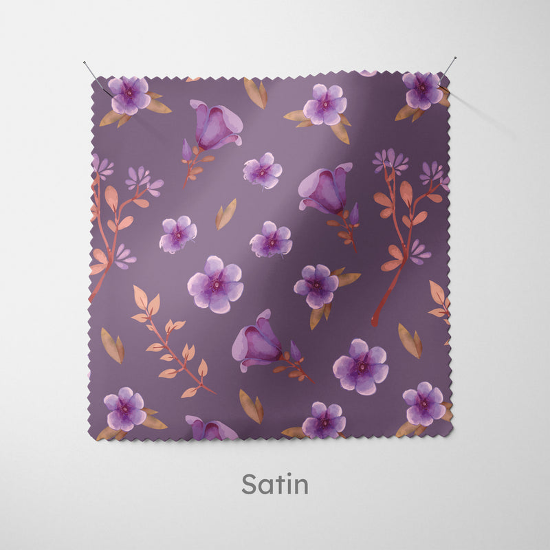 Purple Ditsy Floral Fabric - Handmade Homeware, Made in Britain - Windsor and White