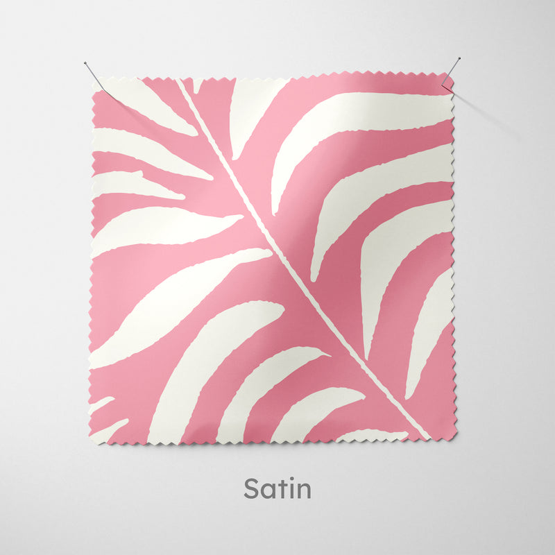 Palm Leaves Pink Fabric - Handmade Homeware, Made in Britain - Windsor and White