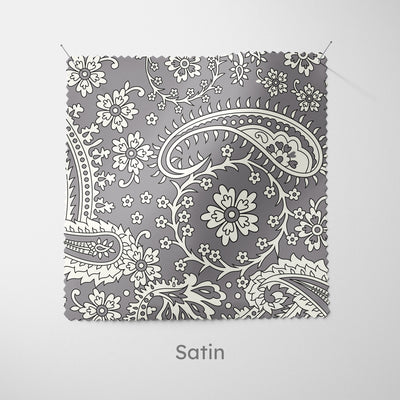 Silver Lavender Floral Paisley Cushion - Handmade Homeware, Made in Britain - Windsor and White