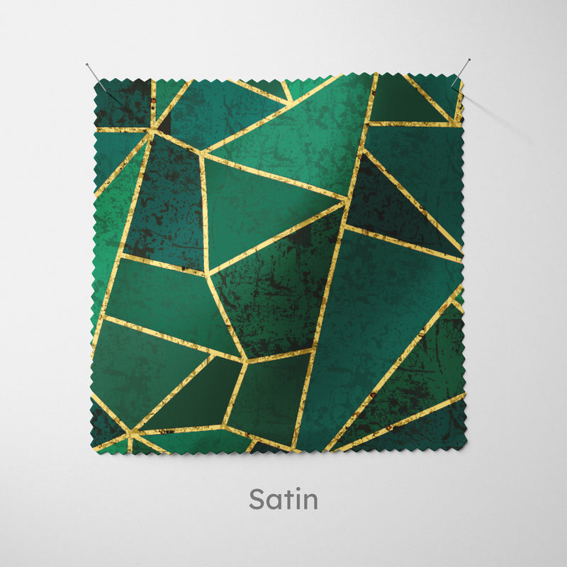 Green Geometric Tile Fabric - Handmade Homeware, Made in Britain - Windsor and White