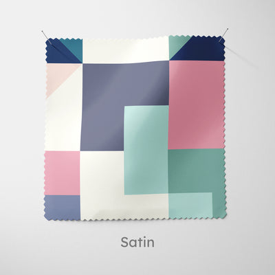 Teal Pink Geometric Mosaic Cushion - Handmade Homeware, Made in Britain - Windsor and White