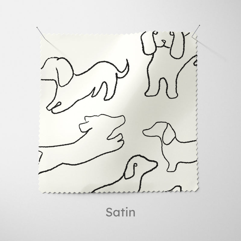 Minimalist Dog Pattern Cushion - Handmade Homeware, Made in Britain - Windsor and White