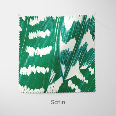 Green Sketched Leaves Fabric - Handmade Homeware, Made in Britain - Windsor and White