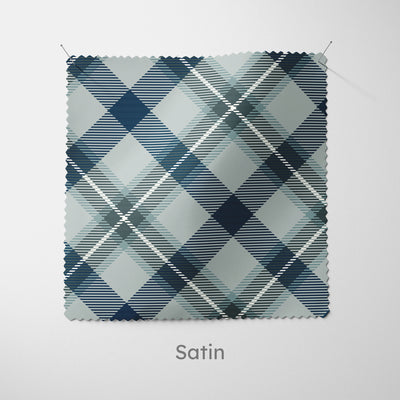 Grey Blue Modern Tartan Fabric - Handmade Homeware, Made in Britain - Windsor and White