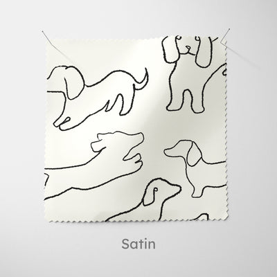 Minimalist Dog Pattern Fabric - Handmade Homeware, Made in Britain - Windsor and White