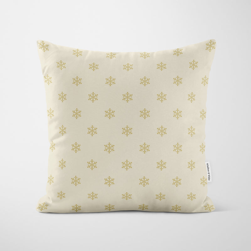Cream Filigree Christmas Cushion