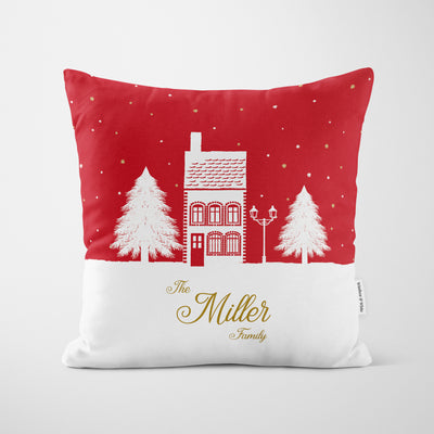 Personalised Christmas Cushion Red House