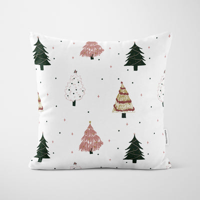 Christmas Trees Pink and Green Cushion