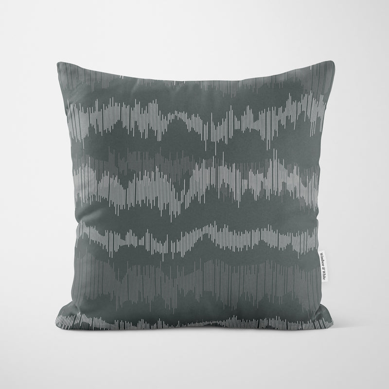 Slate Grey Texture Lines Cushion - Handmade Homeware, Made in Britain - Windsor and White