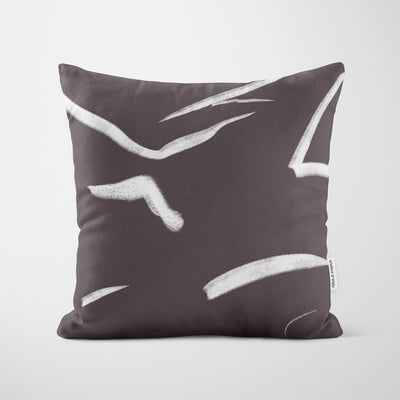 Grey Art Strokes Cushion - Handmade Homeware, Made in Britain - Windsor and White