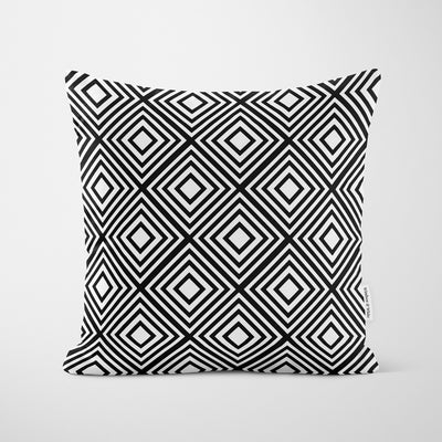 Diamond Pattern Black Cushion - Handmade Homeware, Made in Britain - Windsor and White