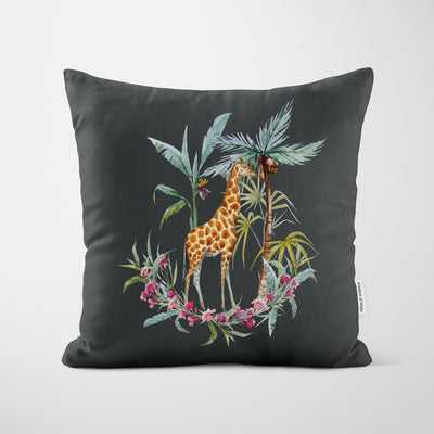 Painted Giraffe Print Cushion - Handmade Homeware, Made in Britain - Windsor and White