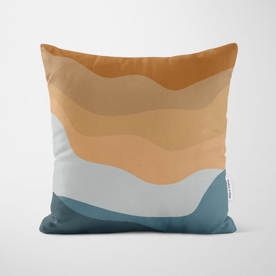 Landscape Waves Coastal Sunset Cushion - Handmade Homeware, Made in Britain - Windsor and White
