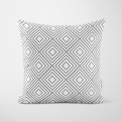 Diamond Pattern Dove Grey Cushion - Handmade Homeware, Made in Britain - Windsor and White