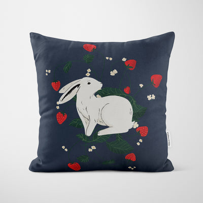 Rabbit Wildlife Print Cushion - Handmade Homeware, Made in Britain - Windsor and White