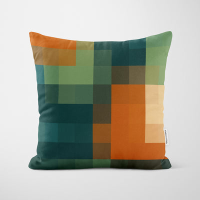 Nature Tones Pixel Print Cushion - Handmade Homeware, Made in Britain - Windsor and White